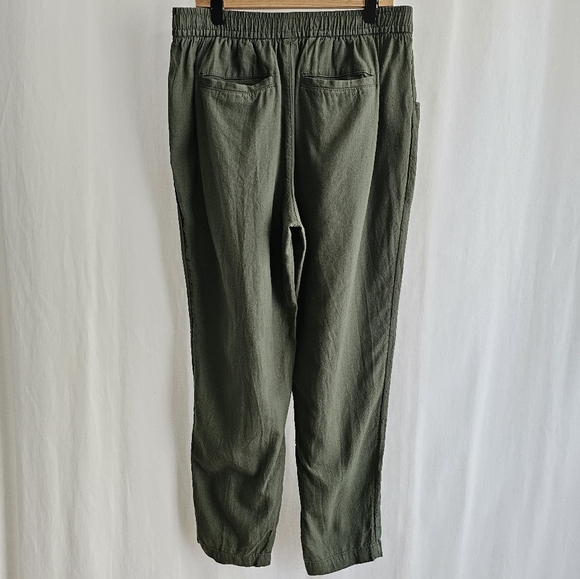Old Navy Womens Linen Blend Ankle Pants - Olive Green - Picture 6 of 16